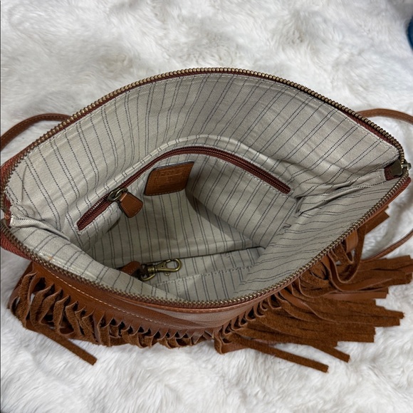 Brown Fringe Leather Crossbody Bag - Picture 7 of 9